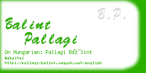 balint pallagi business card